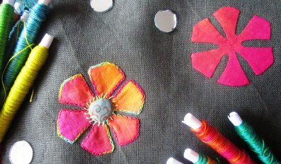 Indian applique flowers 002